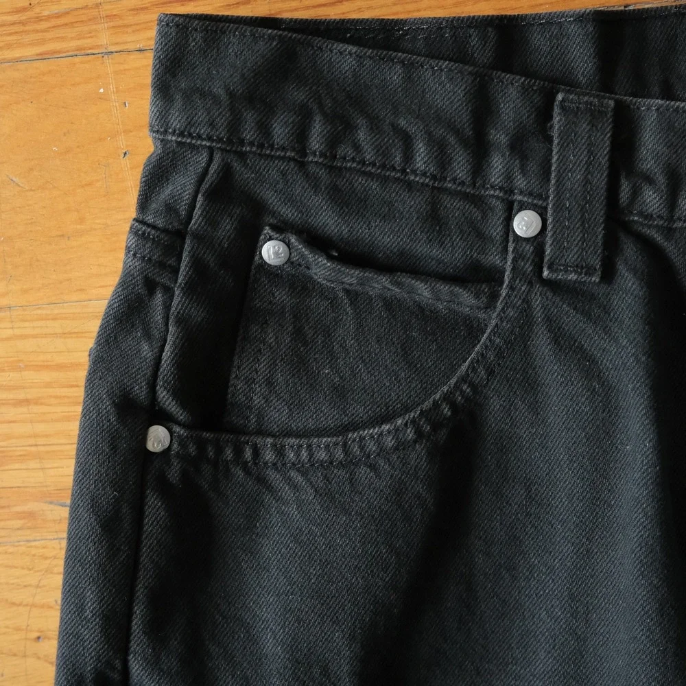 Levis Baggy Fit Jeans Mens Black Raw Hem Vintage Y2K 33x30 Streetwear Skater - Picture 5 of 12